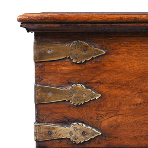 Brass Bound Jewellery Box From Kutch - 19th Century
