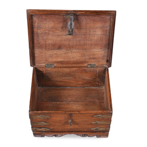 Brass Bound Jewellery Box From Kutch - 19th Century