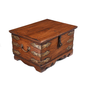 Brass Bound Jewellery Box From Kutch - 19th Century
