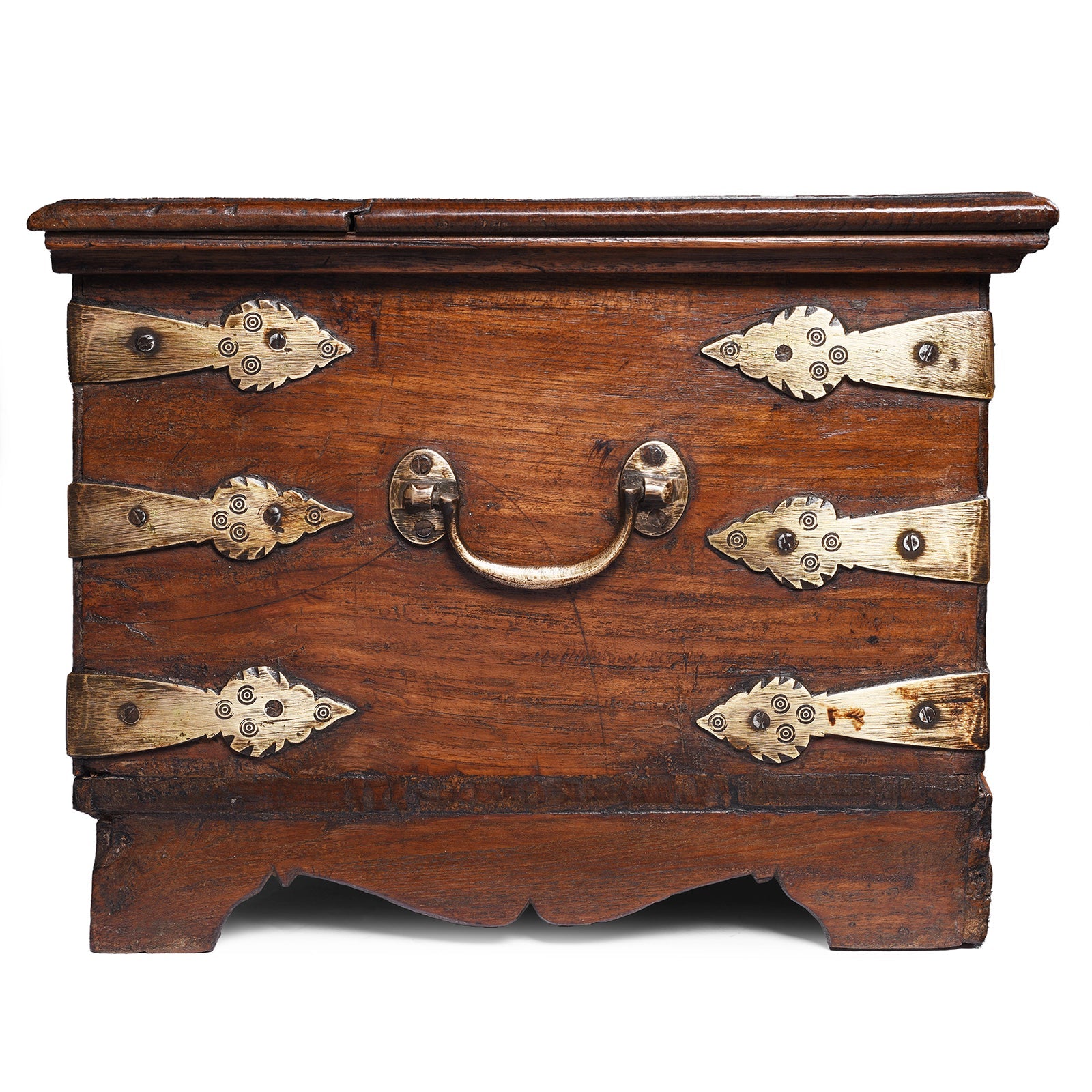 Brass Bound Jewellery Box From Kutch - 19th Century
