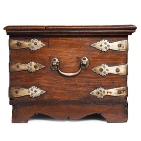 Brass Bound Jewellery Box From Kutch - 19th Century