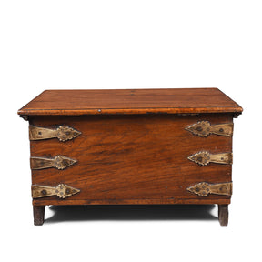 Brass Bound Jewellery Box From Kutch - 19th Century