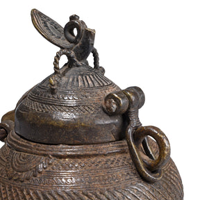 Bronze Dhokra Work Money Box From Kandhamal - 19th Century
