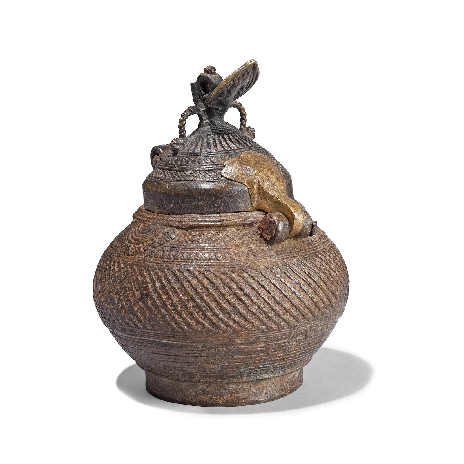 Bronze Dhokra Work Money Box From Kandhamal - 19th Century