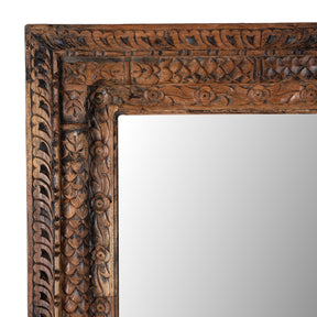 Carved Mirror Made From Old Architectural Teak