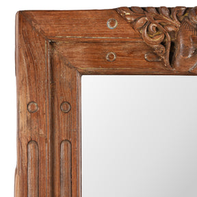 Carved Teak Window Mirror From Andhra Pradesh - 19th Century
