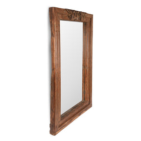 Carved Teak Window Mirror From Andhra Pradesh - 19th Century