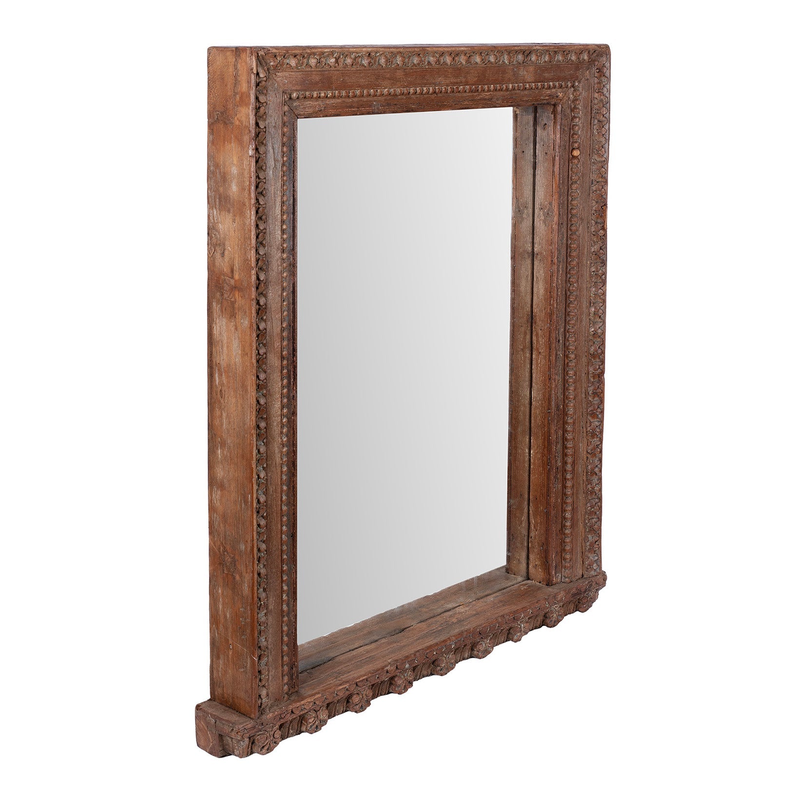 Carved Mirror Made From Old Architectural Teak