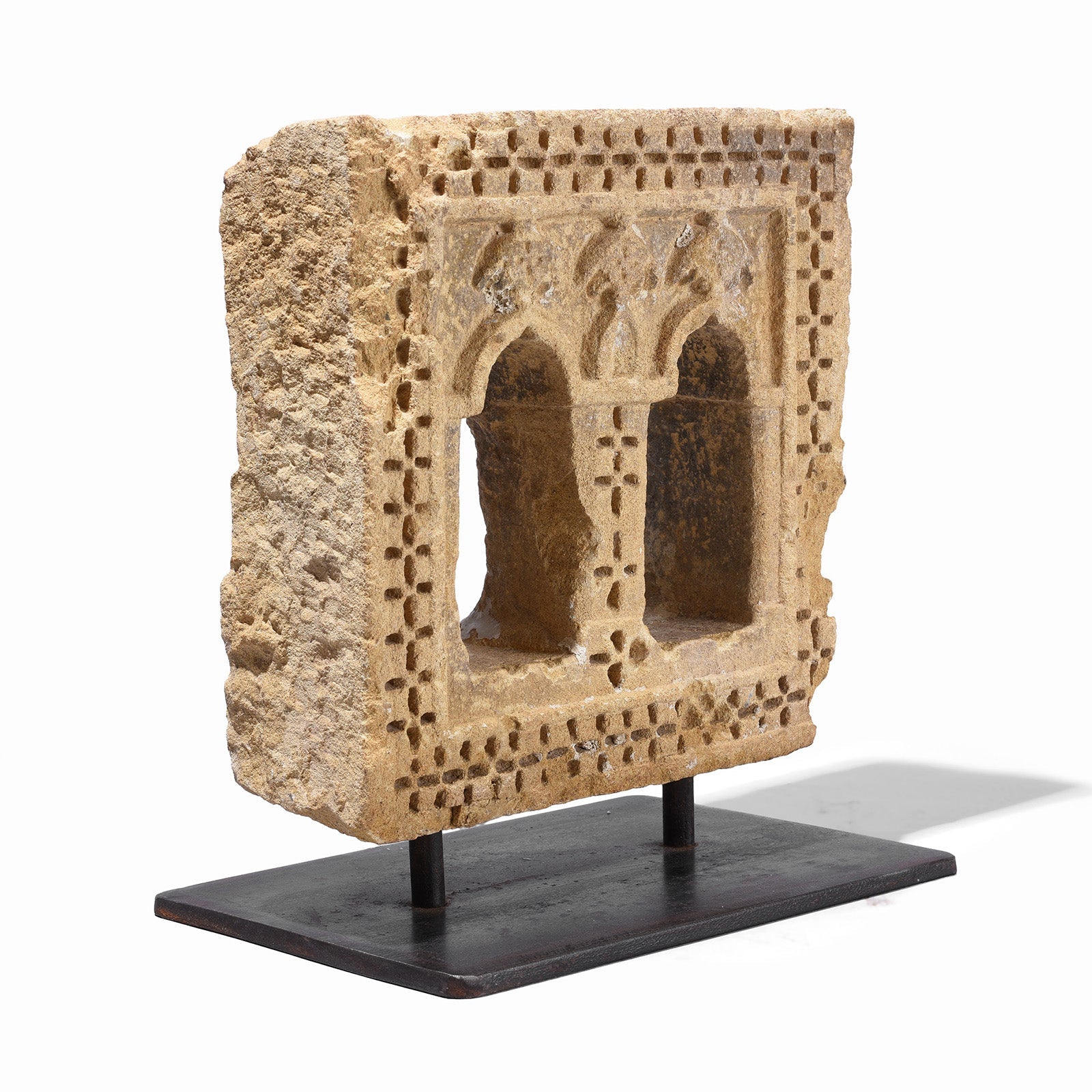 Stone Lamp Niche From Jaisalmer On Stand - 19th Century