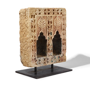 2 Way Stone Lamp Niche From Jaisalmer - 19th Century (On Stand)