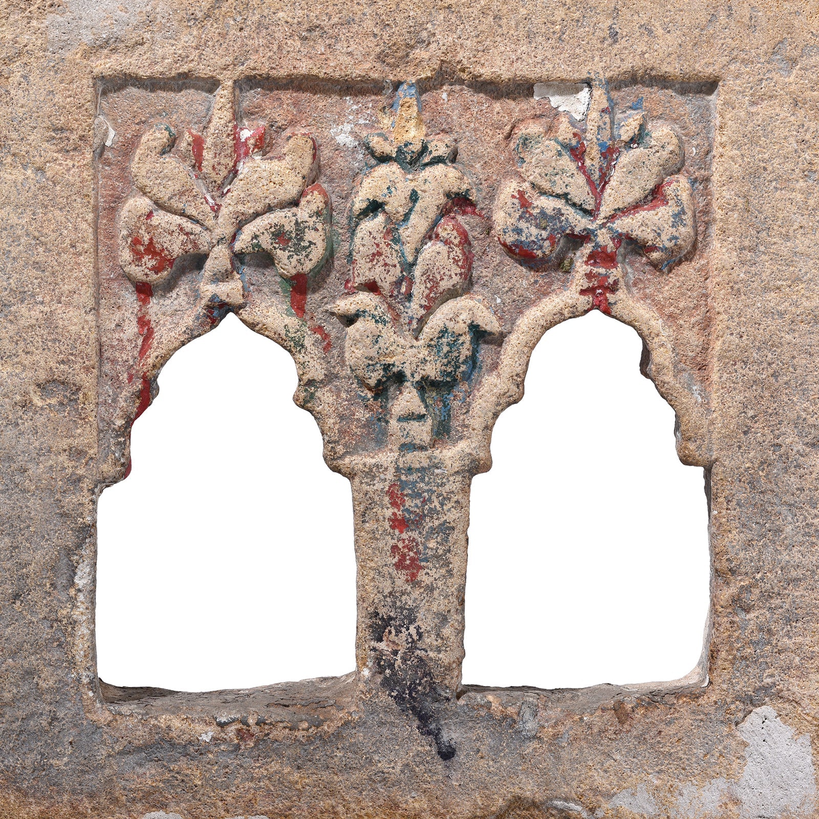 2 Way Stone Lamp Niche From Jaisalmer - 19th Century (On Stand)