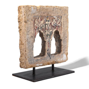 2 Way Stone Lamp Niche From Jaisalmer - 19th Century (On Stand)