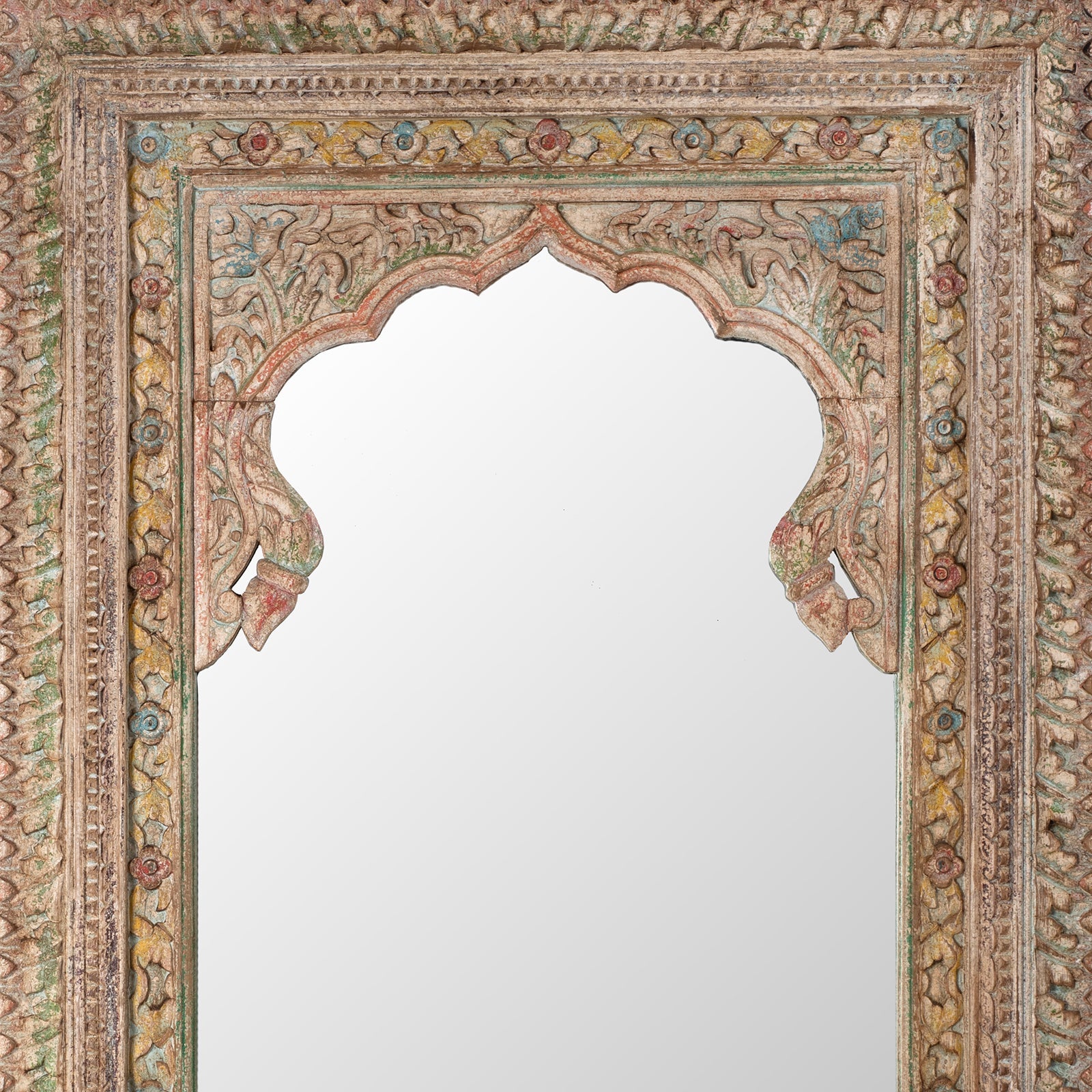Carved & Painted Large Mihrab Mirror