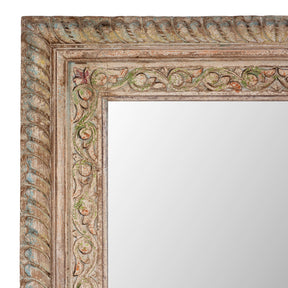 Carved Large Mirror - Painted Mango Wood