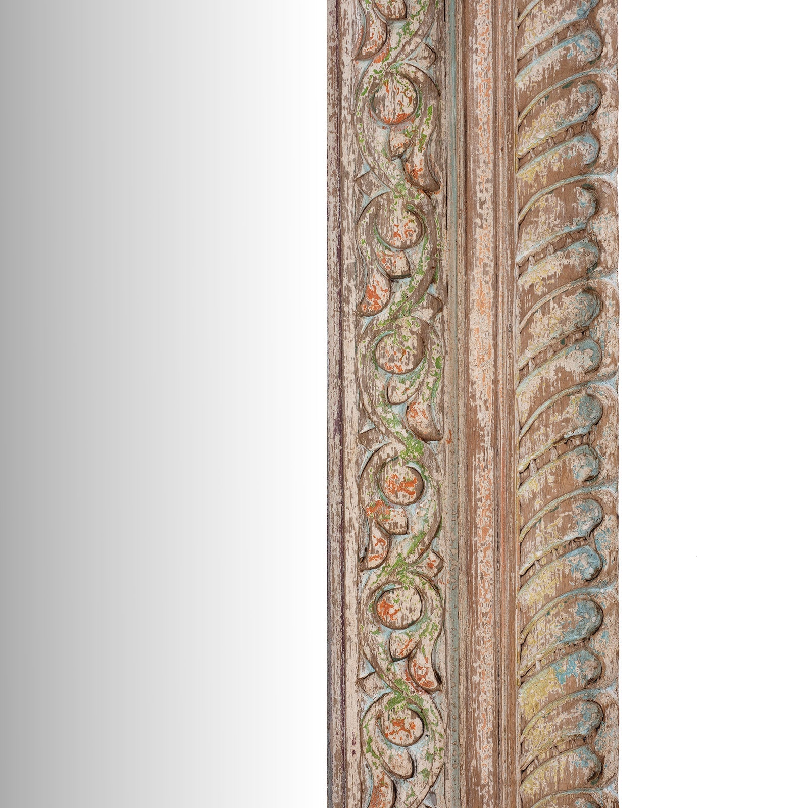Carved Large Mirror - Painted Mango Wood