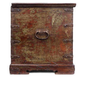 Painted Teak Chest From Gujarat - 19th Century