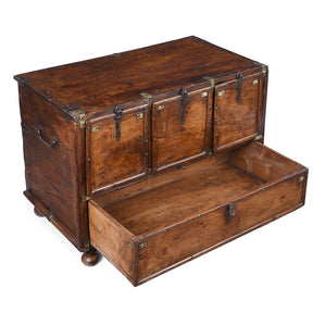 Brass Bound Teak Military Chest Of Drawers - 18th Century