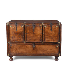 Brass Bound Teak Military Chest Of Drawers - 18th Century