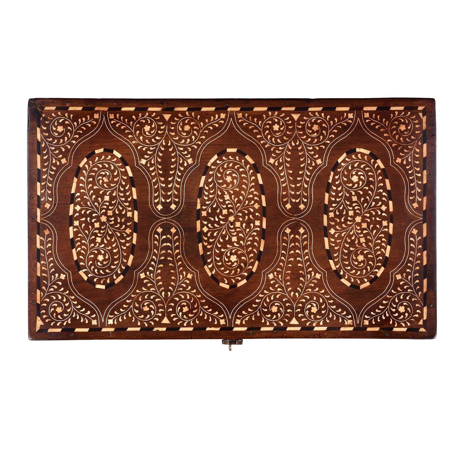 Indian Bone Inlay Teak Chest - Ca 1900
