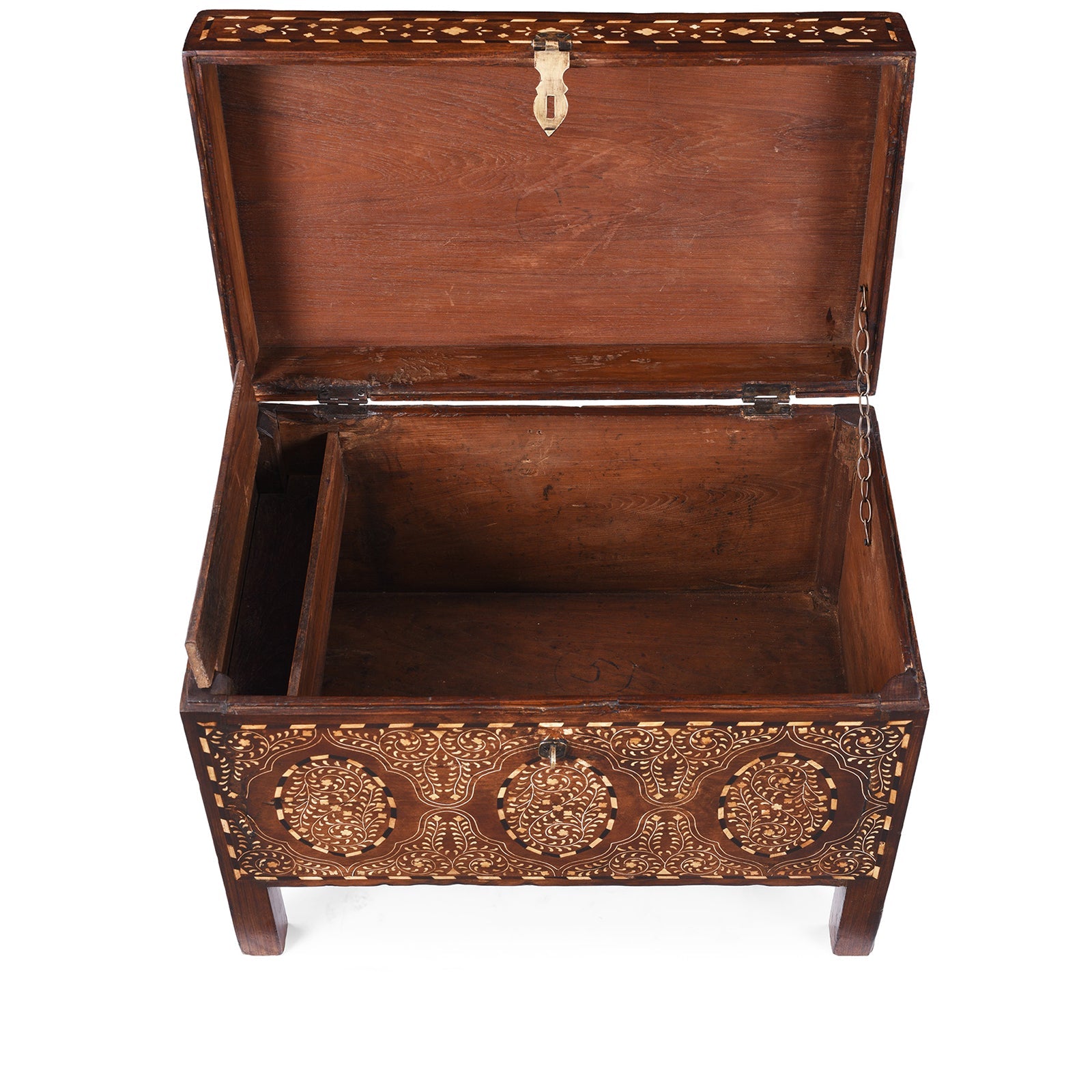 Indian Bone Inlay Teak Chest - Ca 1900