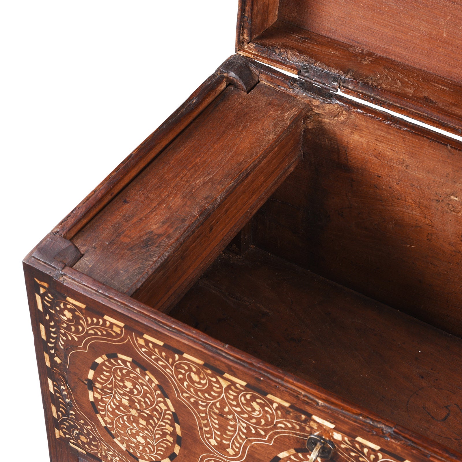 Indian Bone Inlay Teak Chest - Ca 1900