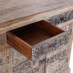 Carved Sideboard Made From Reclaimed Teak