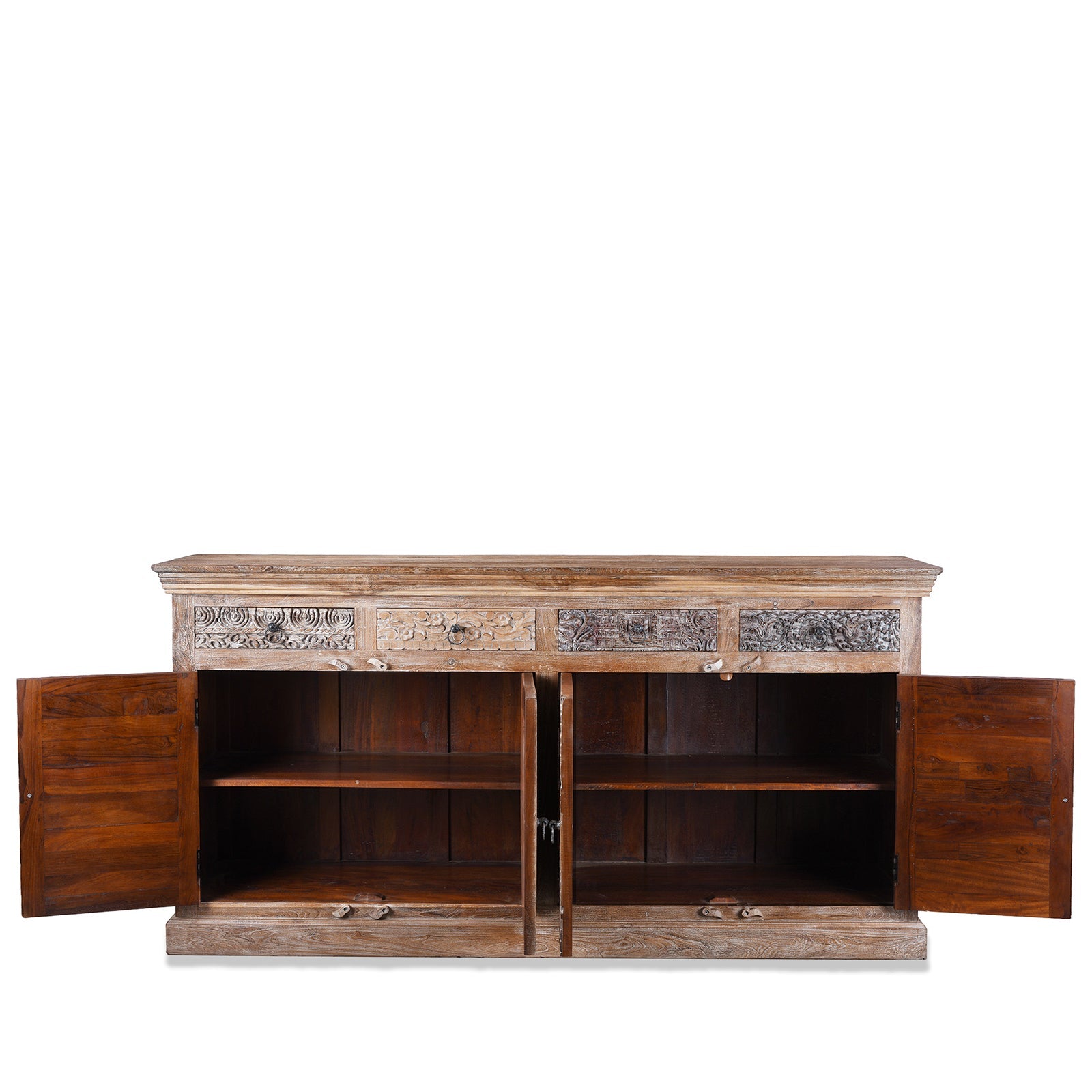 Carved Sideboard Made From Reclaimed Teak