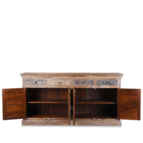 Carved Sideboard Made From Reclaimed Teak