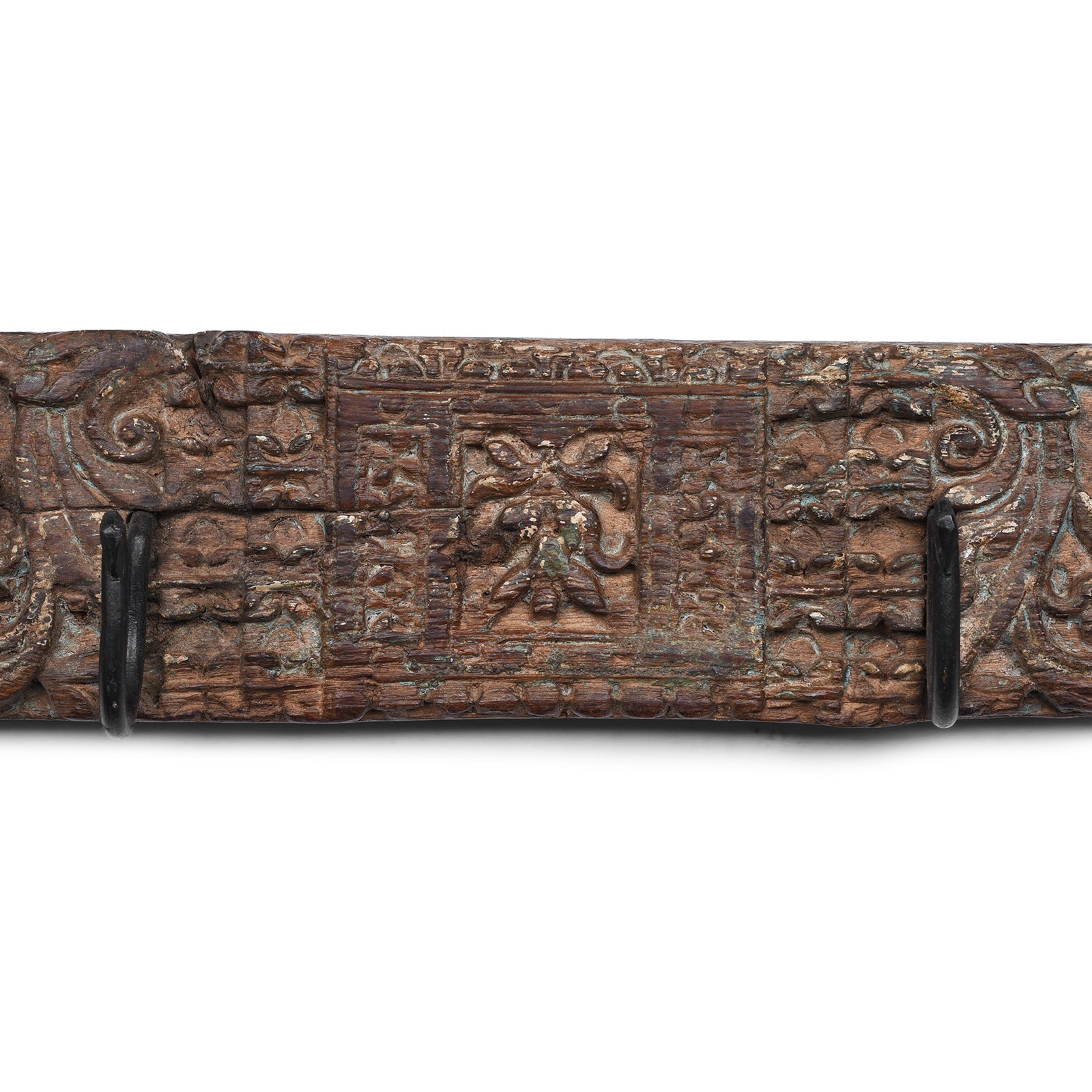 Old Carved Teak Coat Hooks