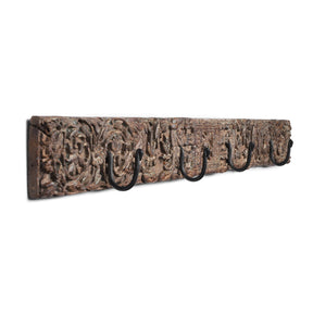 Old Carved Teak Coat Hooks
