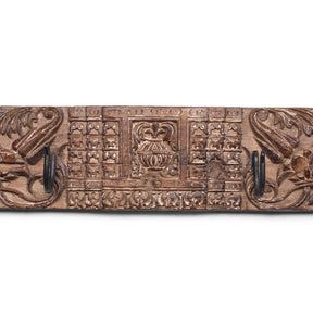 Old Carved Teak Coat Hooks