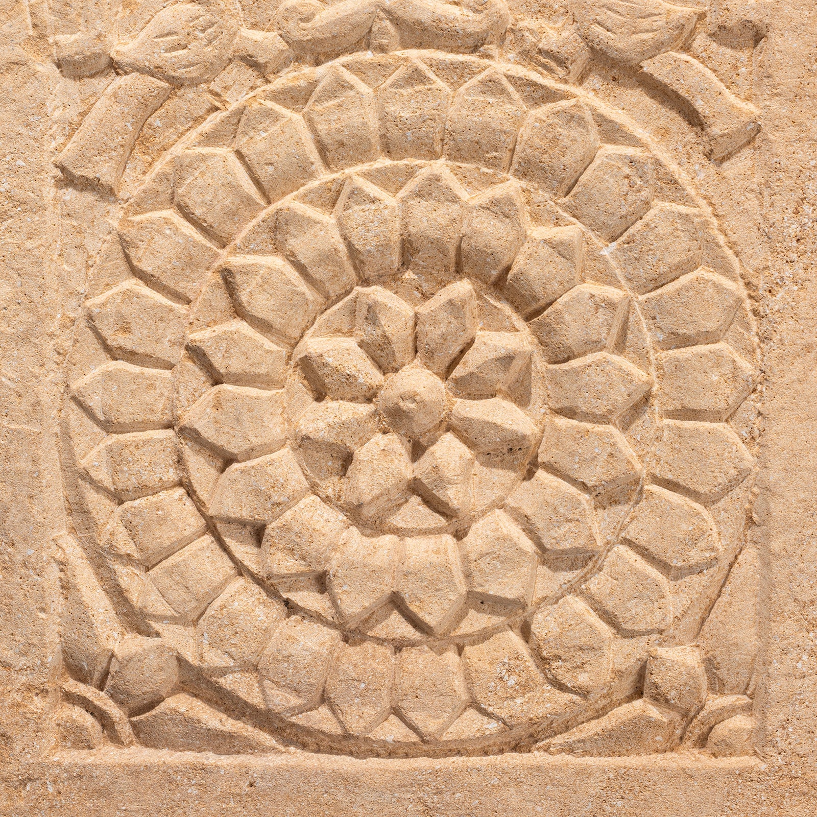 Stone Padma Mandala Panel From Jaisalmer - 19th Century