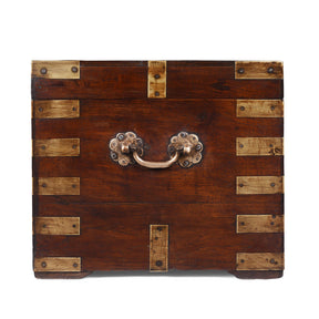 Brass Bound Teak Military Chest - 19th Century