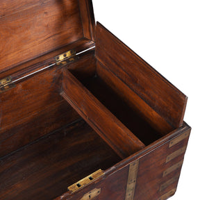 Brass Bound Teak Military Chest - 19th Century