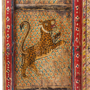 Old Door Indian With Tiger Painting