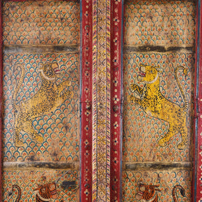 Old Door Indian With Tiger Painting