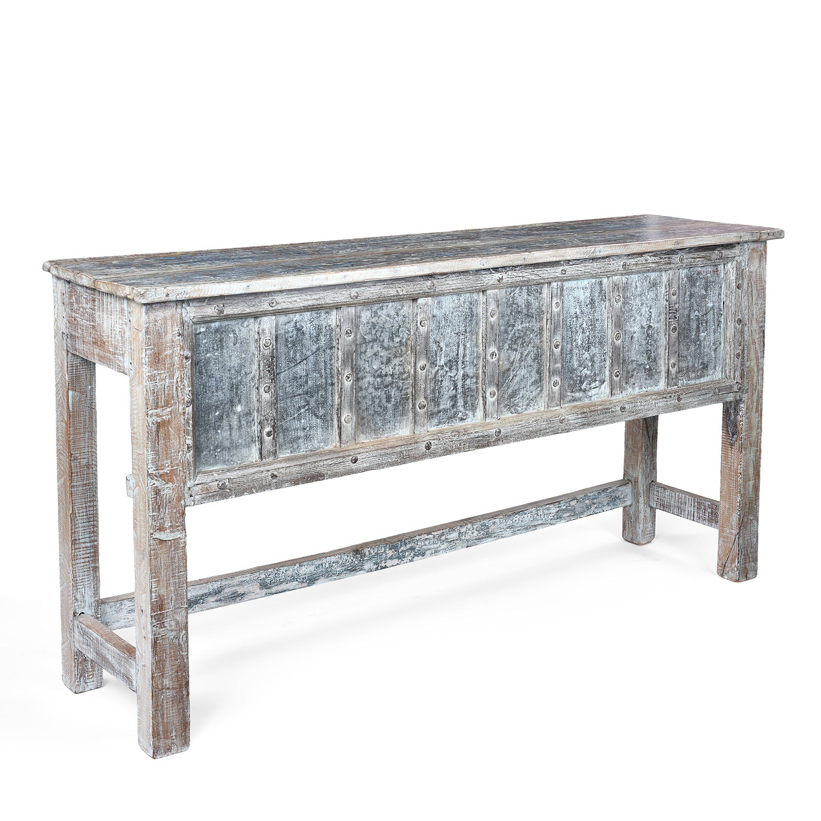 Reclaimed Teak Console Table With Painted Finish