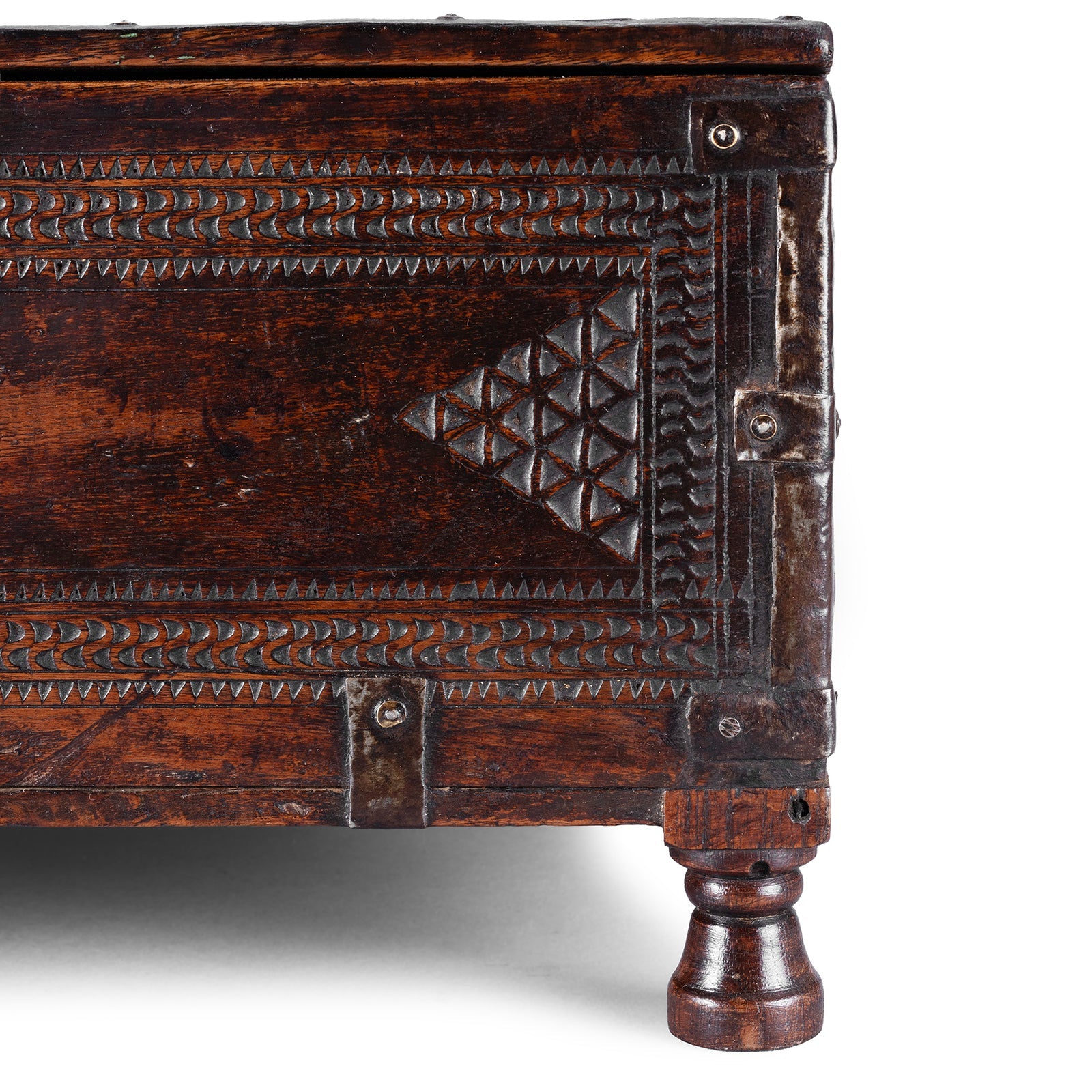Chip Carved Merchants Box From Rajasthan - 19th Century