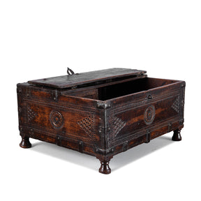 Chip Carved Merchants Box From Rajasthan - 19th Century