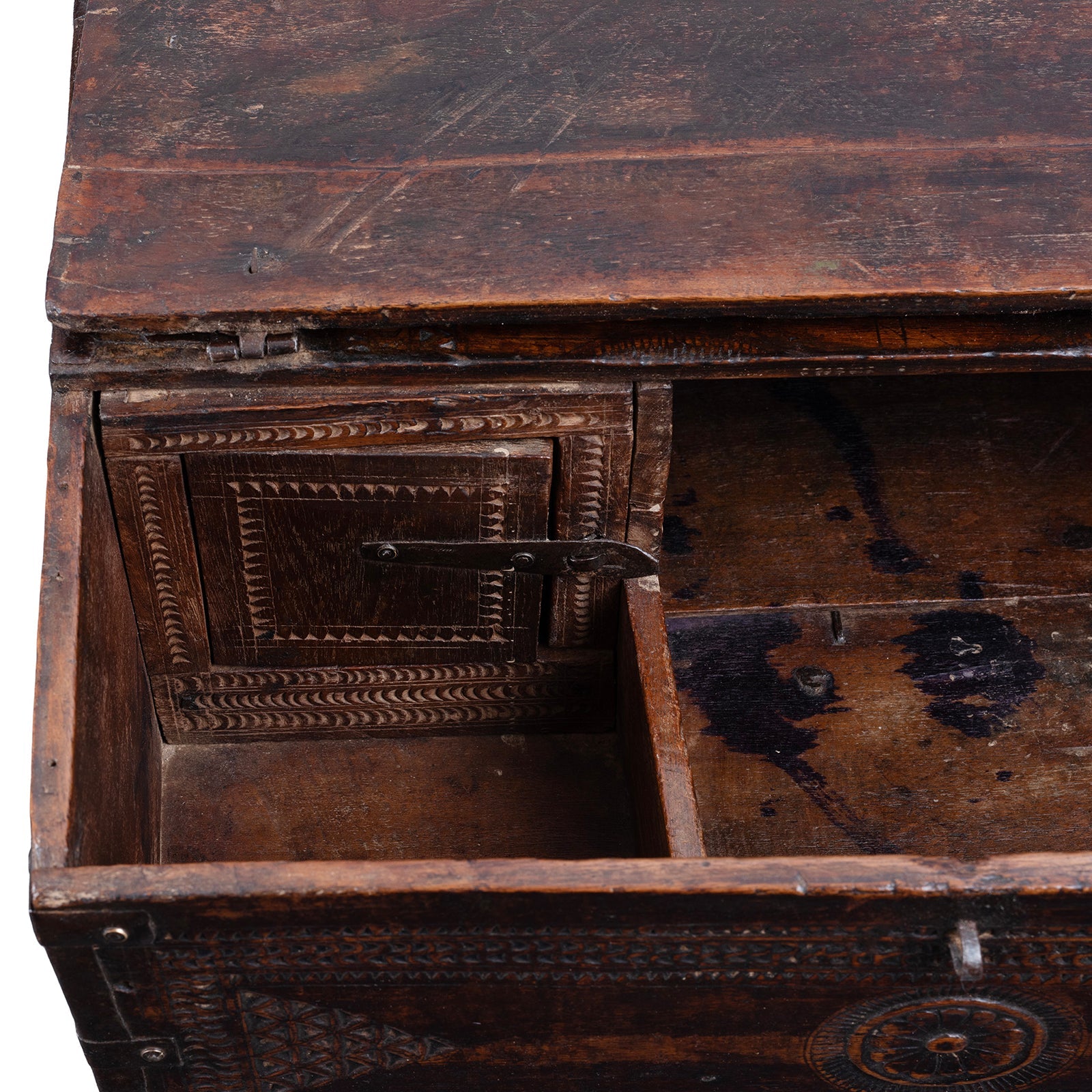 Chip Carved Merchants Box From Rajasthan - 19th Century