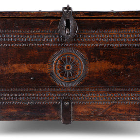 Chip Carved Merchants Box From Rajasthan - 19th Century