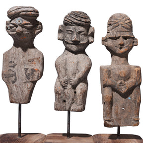 3 Gujarati Figures On Stand - Ca 1930