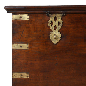 Brass Bound Teak Military Chest - 18th Century