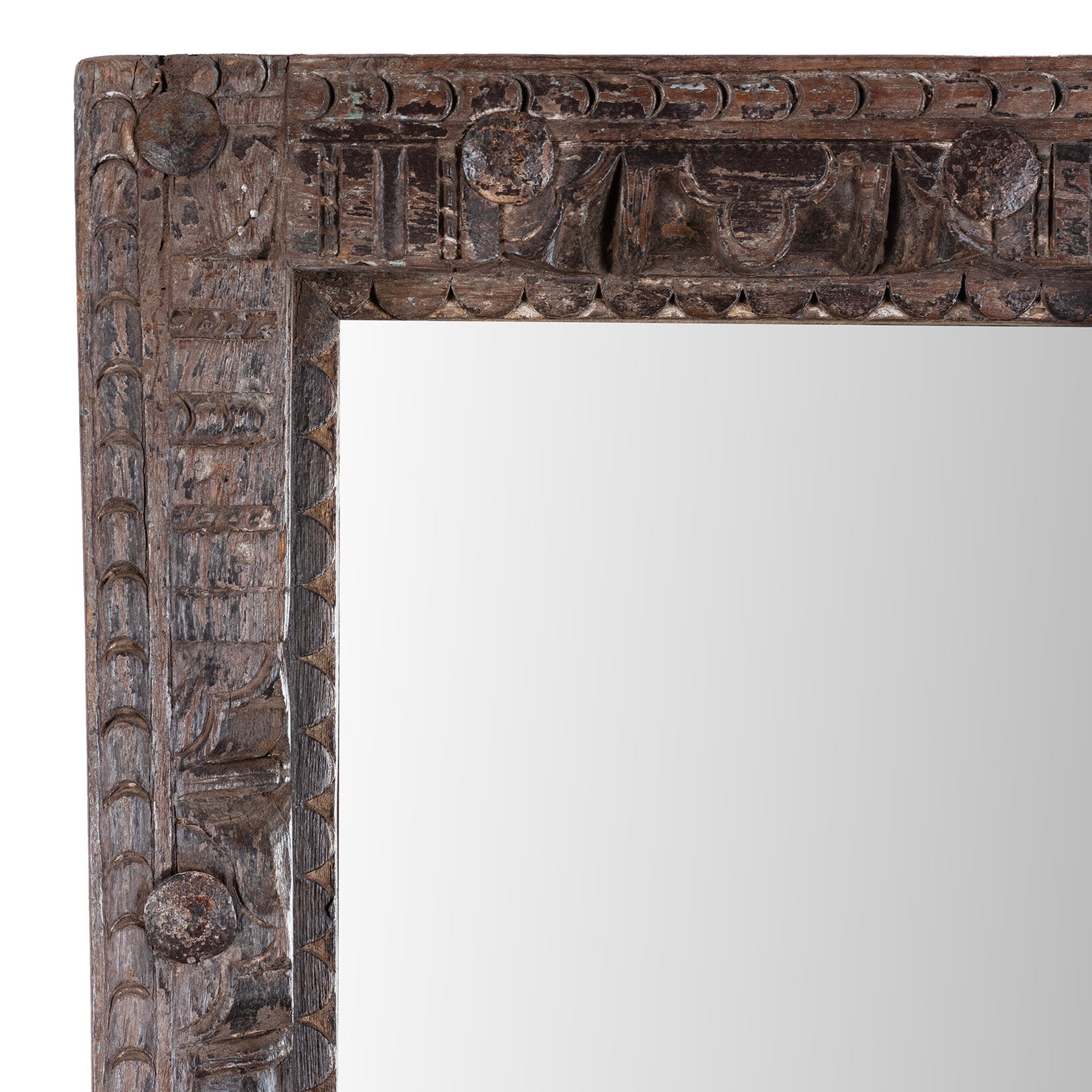Indian Mirror Made from Old Architectural Teak