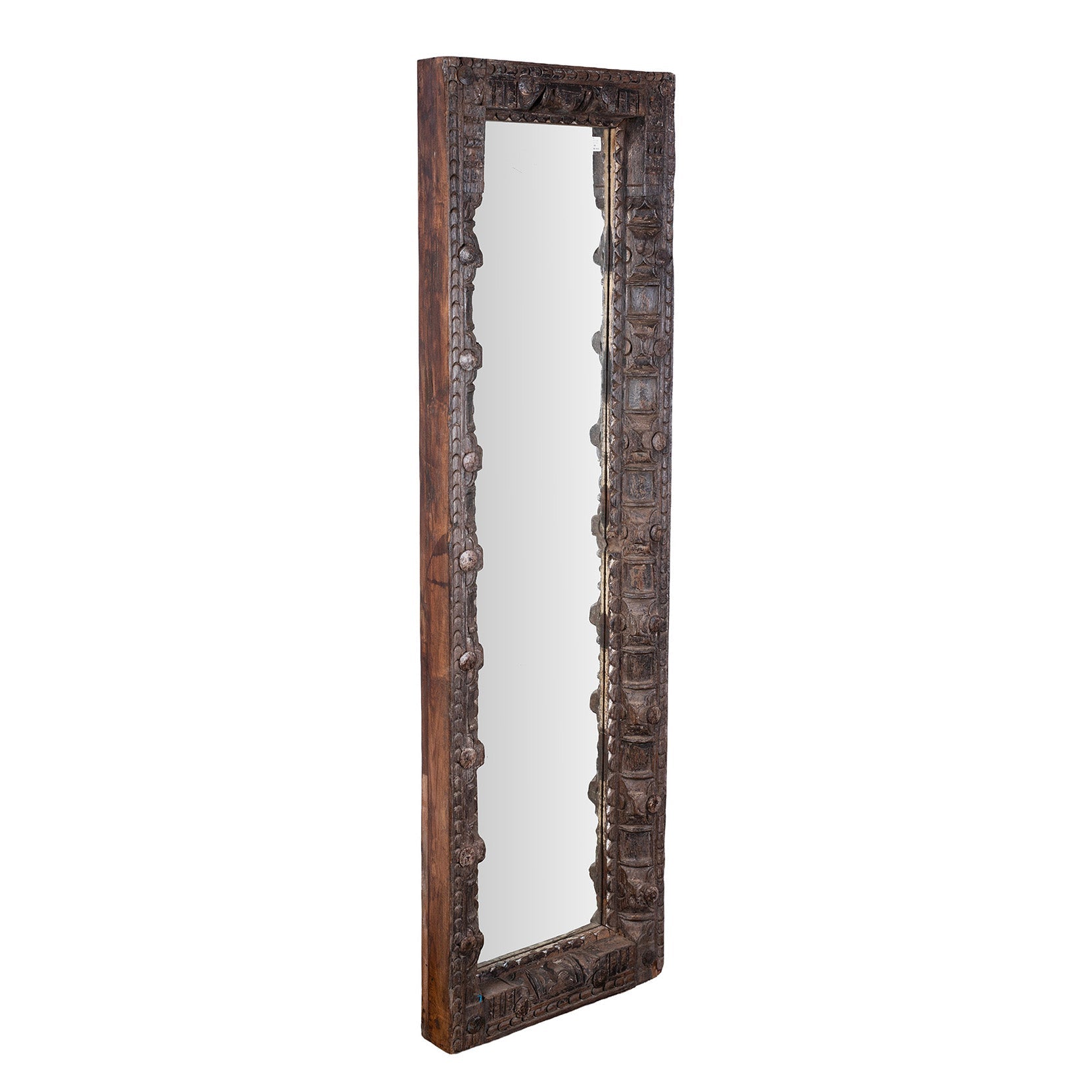 Indian Mirror Made from Old Architectural Teak