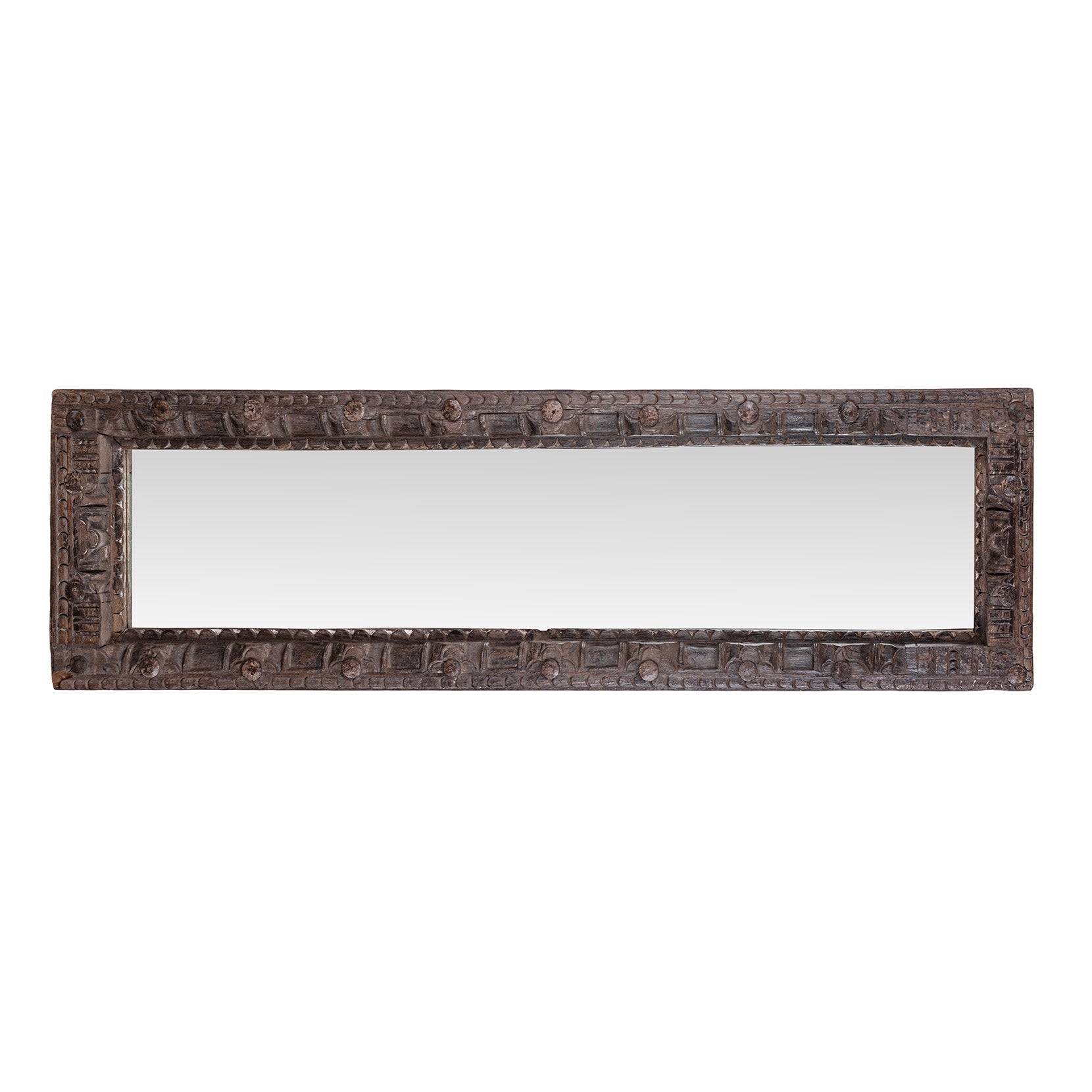 Indian Mirror Made from Old Architectural Teak