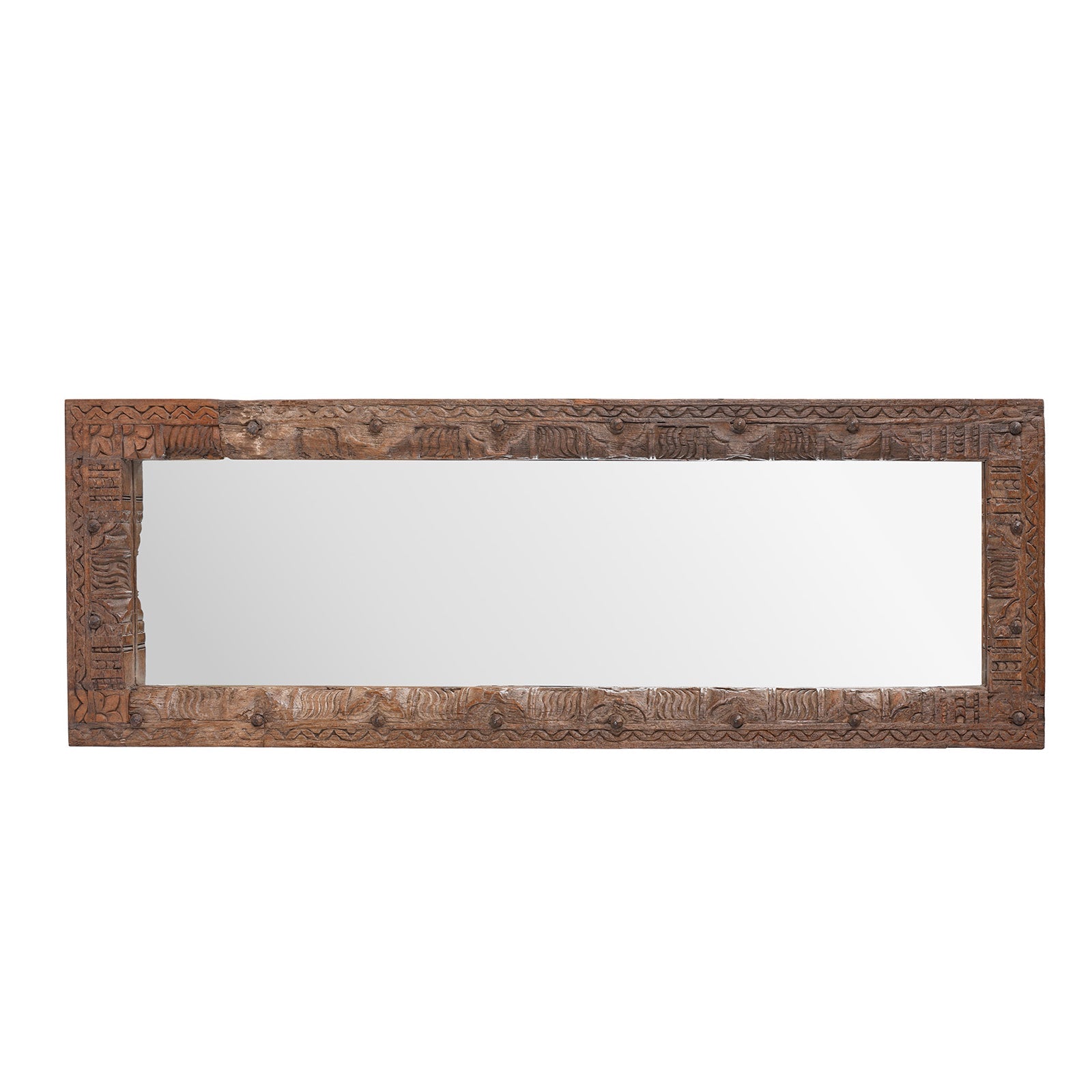 Indian Mirror Made From Old Architectural Teak