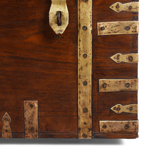 Brass Bound Military Chest From Kutch - 19th Century