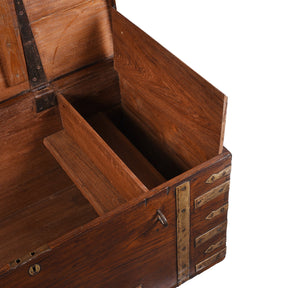 Brass Bound Military Chest From Kutch - 19th Century