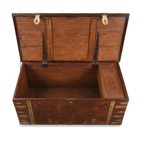 Brass Bound Military Chest From Kutch - 19th Century